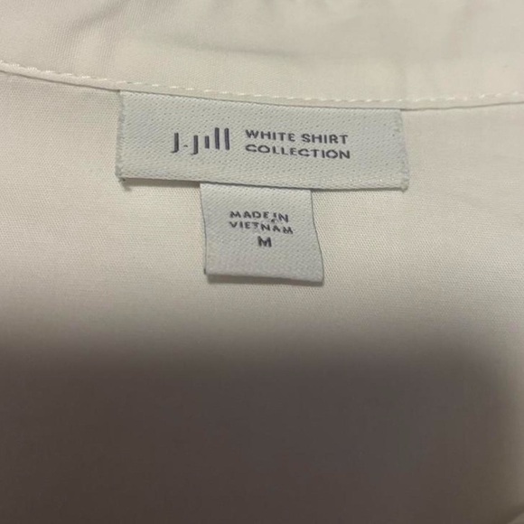 J.Jill White Shirt Collection Button Blouse Sz M Stretch Cotton Long Sleeve - Picture 5 of 6